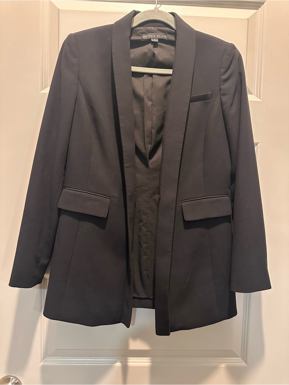ANTONIO MELANI Black Shawl Collar Blazer